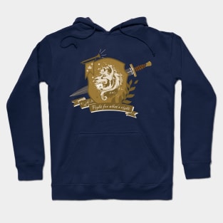 Dog Warrior, fight for what's right - Gold Hoodie